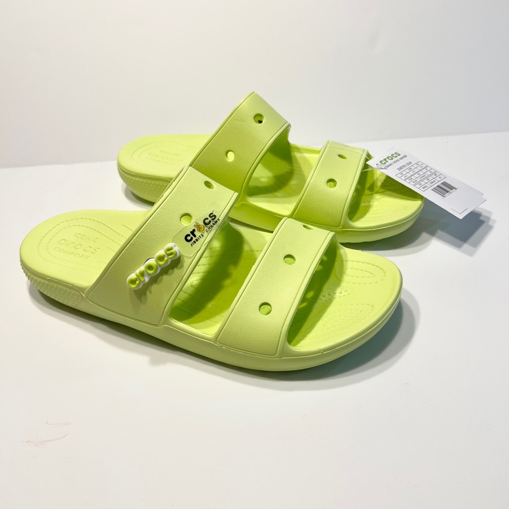 New Crocs Classic Sandals Slides Mens Size 11 Lime Zest Relaxed Fit 206761-3U4